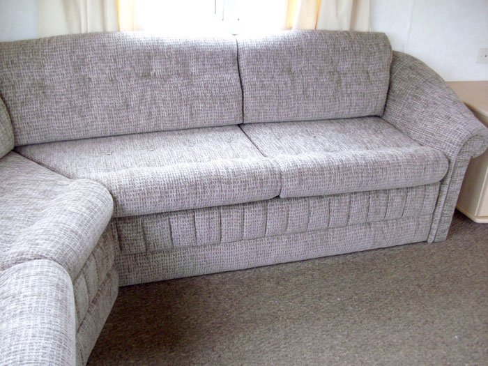 Unusual shaped caravan seatin and  cusihions are no problem