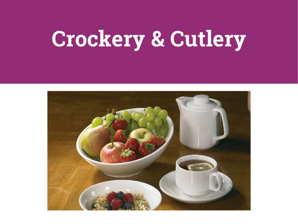 Holiday Park Crockery and cutlery