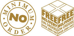 We have no minimum order and offer free delivery on orders*