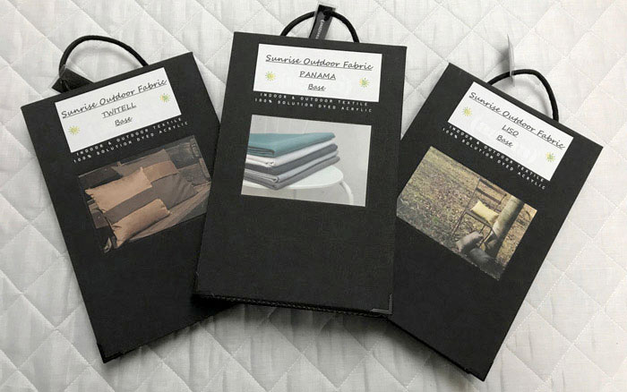 A huge selection of outdoor fabrics in a myriad of colours and patterns to choose from